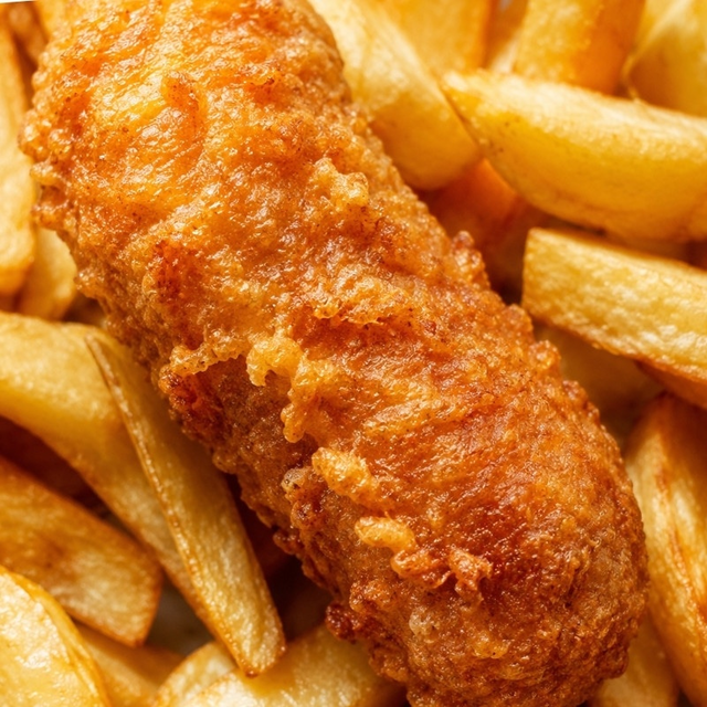 Battered Sausages.