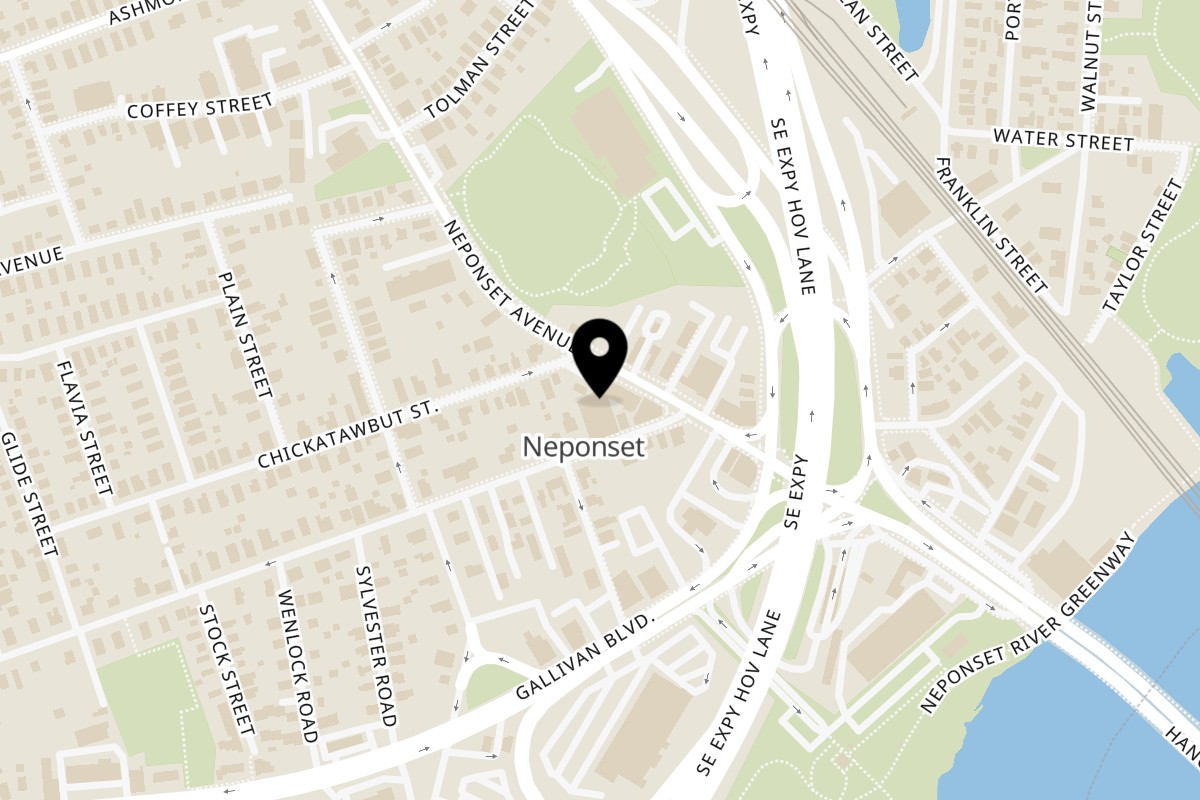 Map showing the location of McGonagle's Pub on 367 Neponset Ave in Dorchester